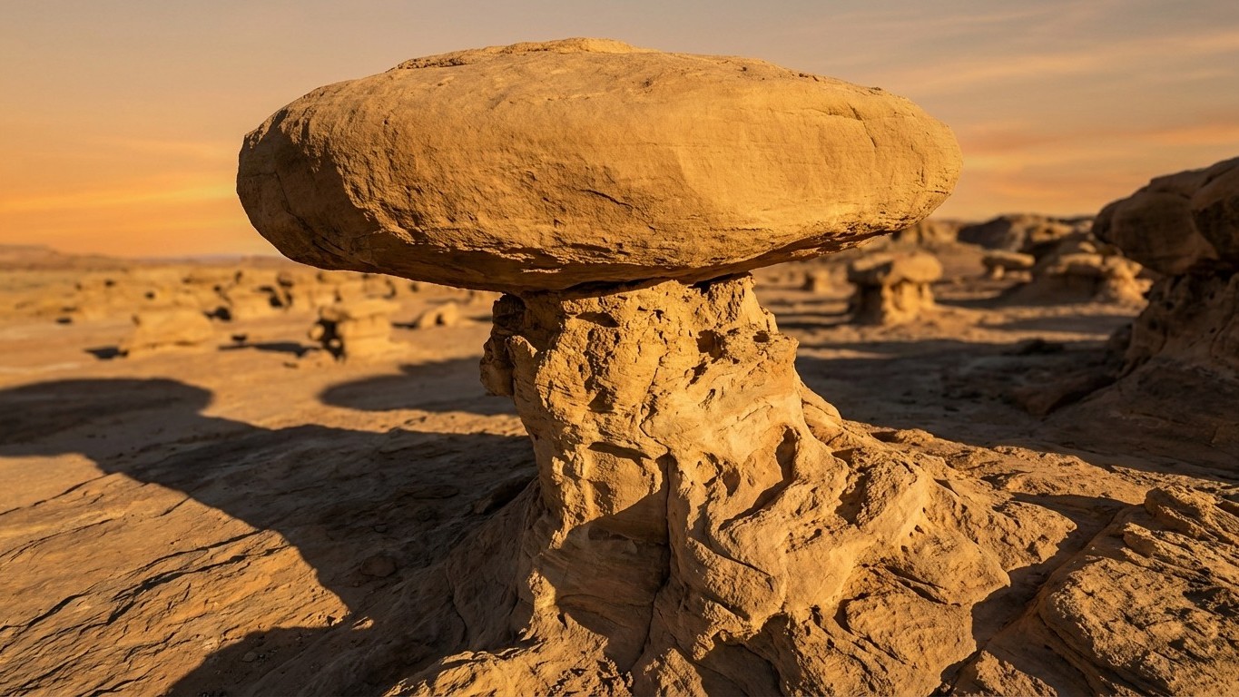 Rochers champignons et formations étranges : l'art de l'érosion différentielle