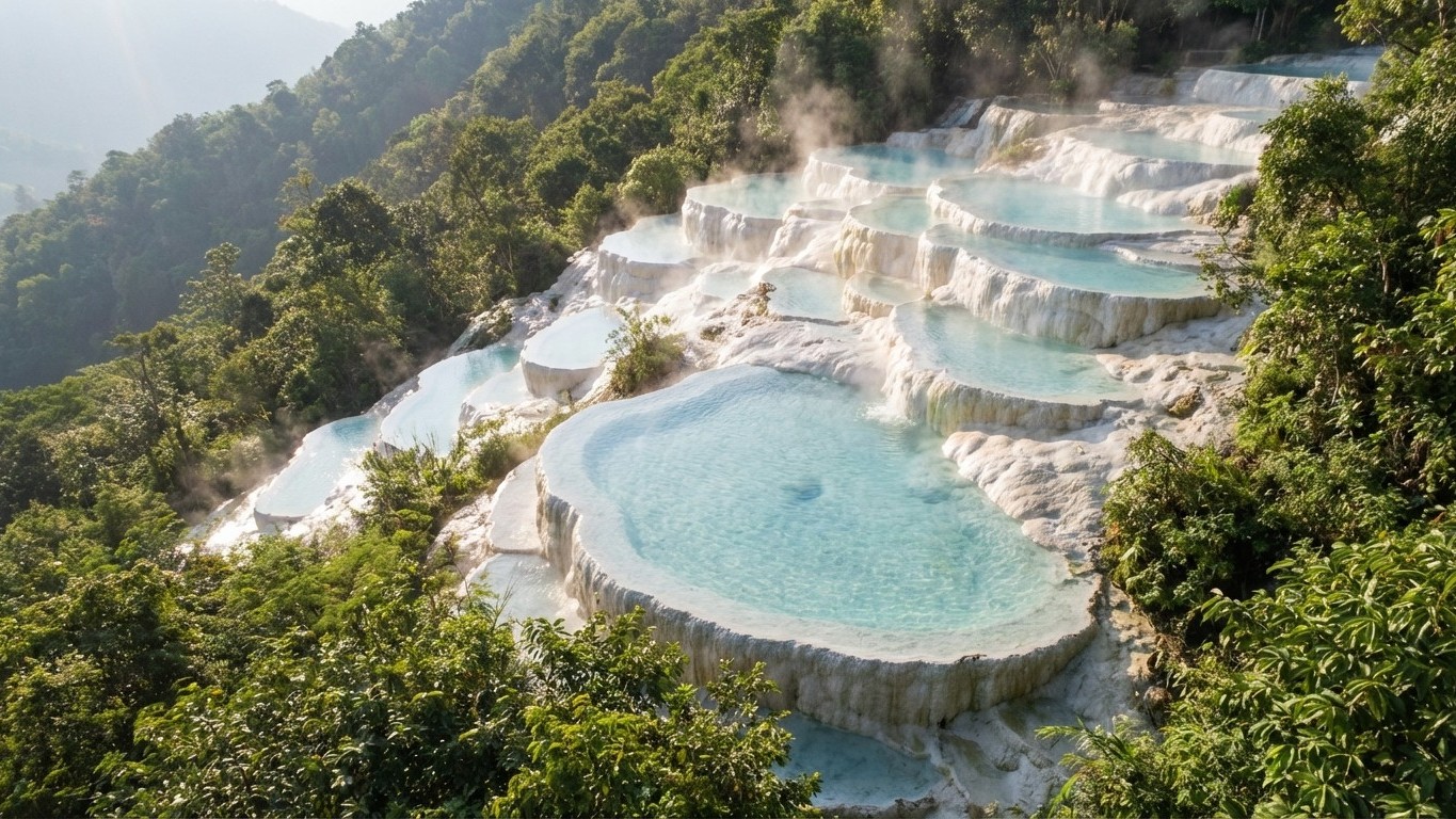 Terrasses calcaires et sources chaudes : Pamukkale, Mammoth Hot Springs et autres merveilles