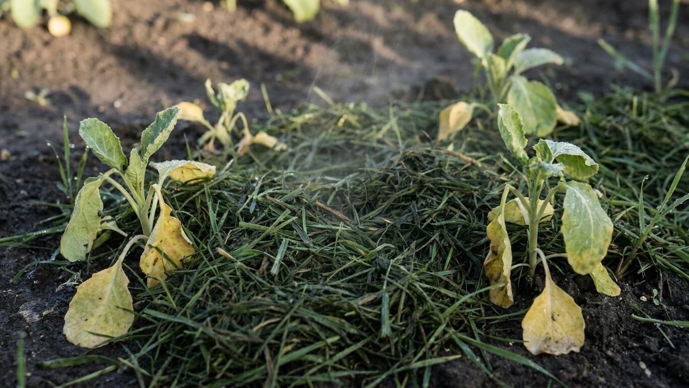 J'étalais ma tonte de gazon fraîche au pied de mes légumes pour pailler : en soulevant la couche au bout d'une semaine, j'...