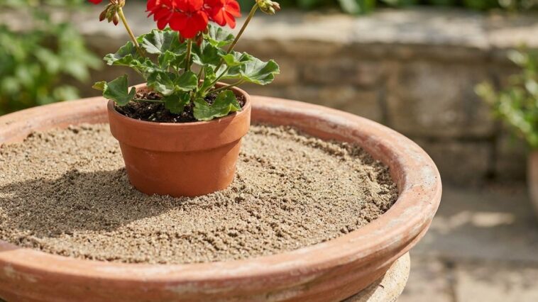 Les anciens versaient toujours du sable dans les coupelles sous les pots : la raison oubliée refait surface avec le mousti...