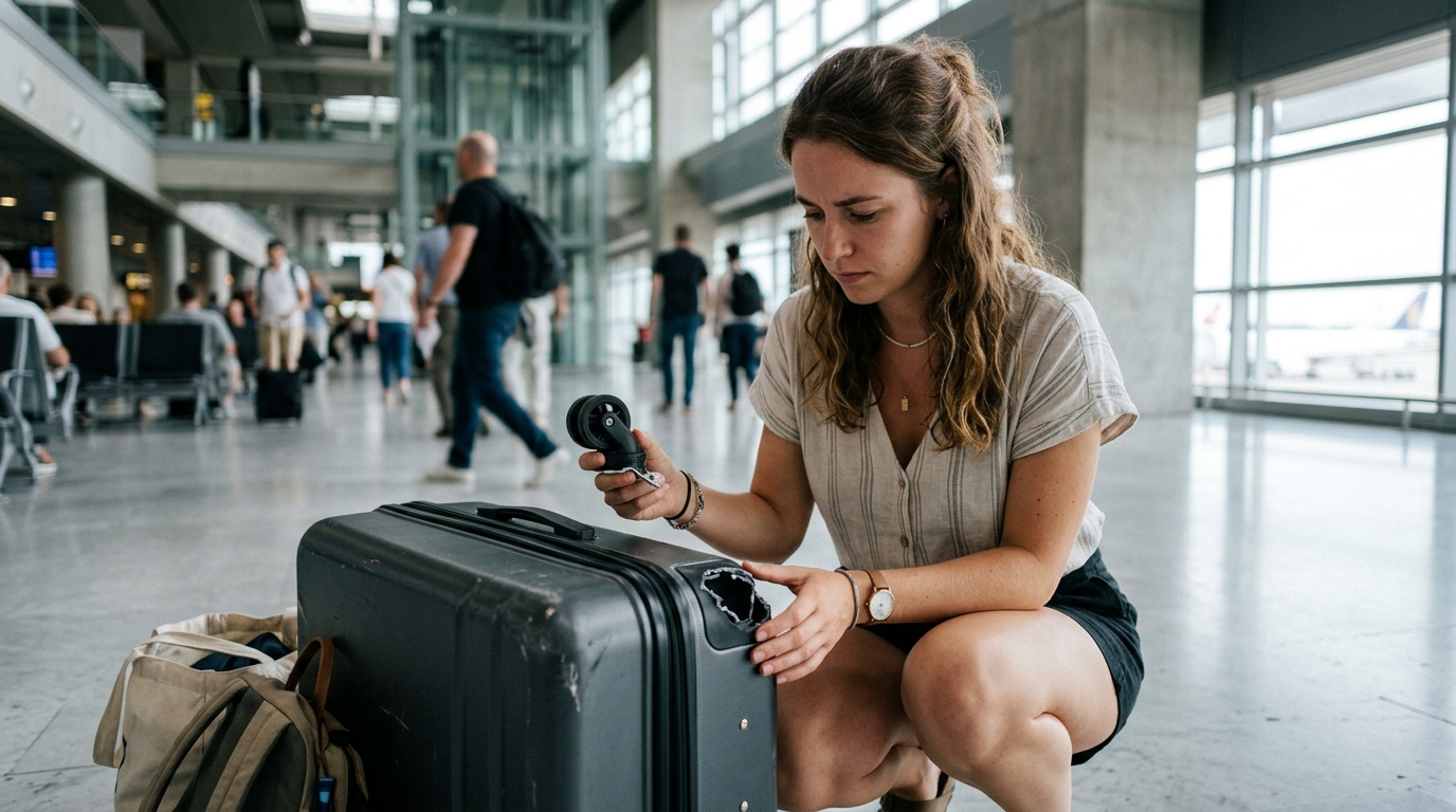 J&rsquo;ai récupéré ma valise roulette arrachée à l&rsquo;aéroport : trois semaines plus tard, la compagnie m&rsquo;a expliqué pourquoi je n&rsquo;aurais plus rien