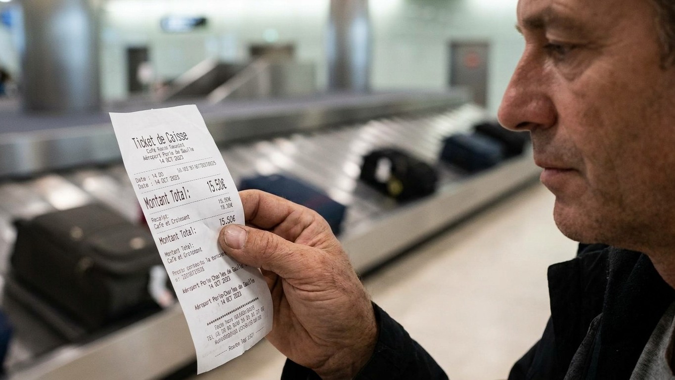 J&rsquo;ai gardé tous les tickets des affaires rachetées en urgence pendant que ma valise était bloquée : la compagnie m&rsquo;a viré la somme trois semaines plus tard